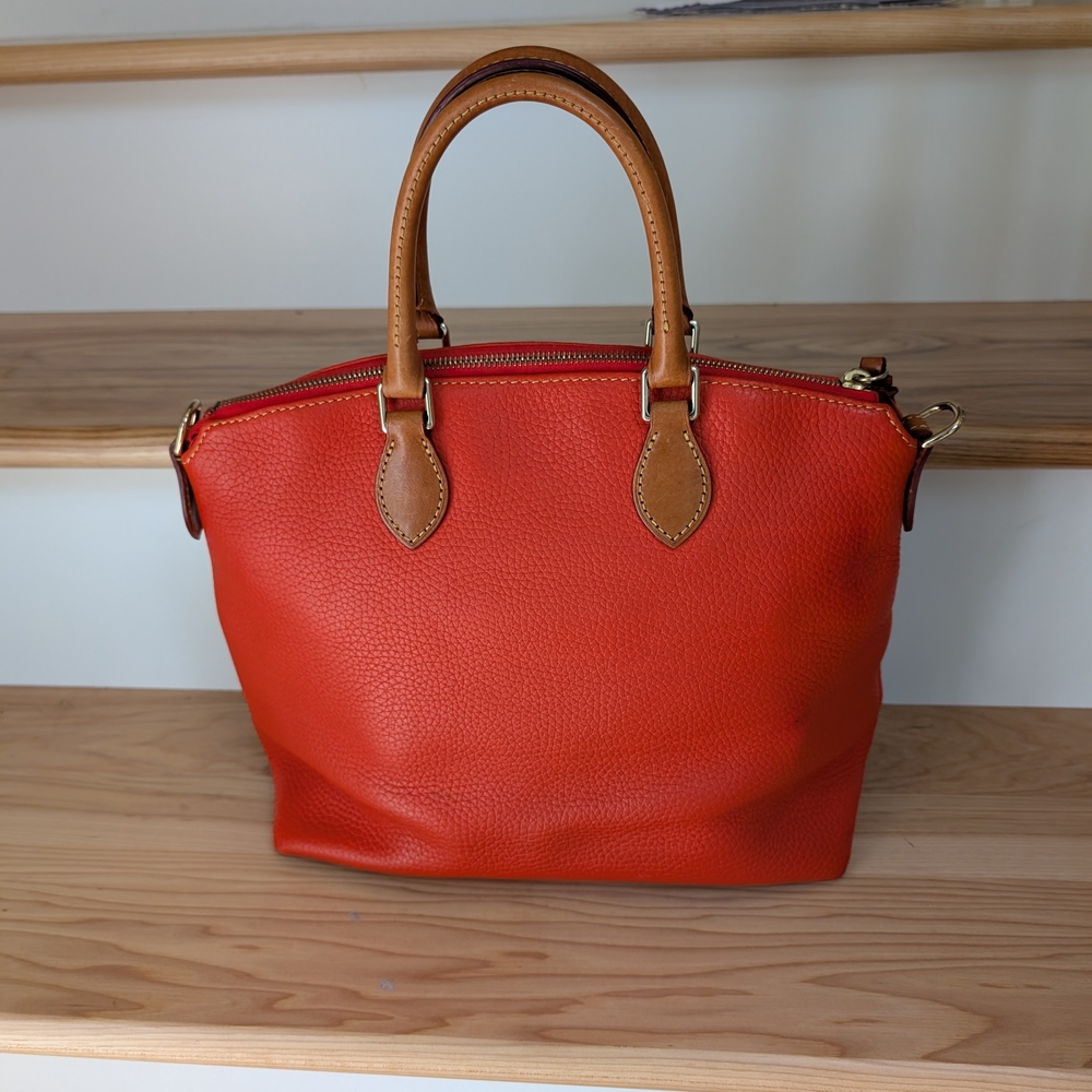 Dooney & Bourke Dillen Double Pocket Leather Satchel Bag - Picture 2 of 11